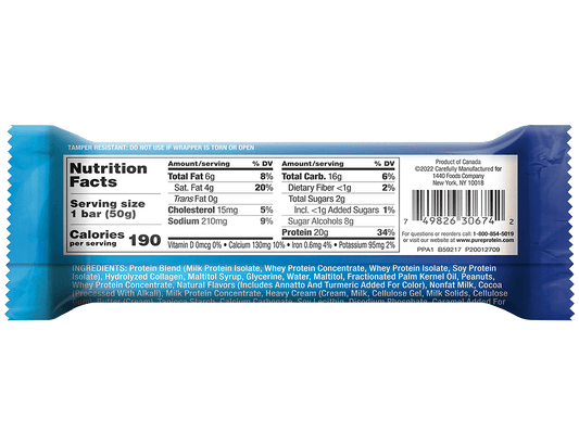 Chocolate Deluxe Protein Bar - Nutrition Panel